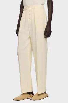 Мужские белые брюки Белый 44 Sandro SHPPA01884_Butter cream