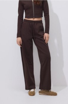Reserved - Широкі трикотажні штани - темно коричневий - 931HS-89X