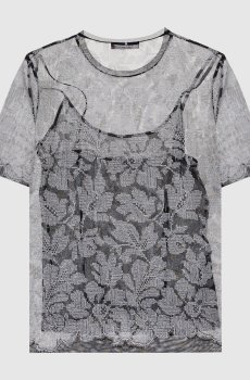 Черный топ в узор