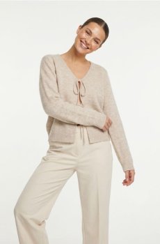 Кардиган із зав’язками спереду - бежевий