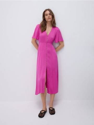 Reserved - Сукня міді - фуксія - 3425P-43X