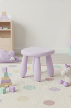 Табурет із сидінням у формі ведмедя - пастельний рожевий