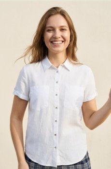 Віскозна сорочка з коротким рукавом - білий