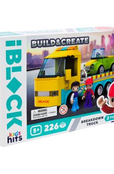 Детский конструктор iBlock Junior Build & Create Breakdown Truck, 226 элементов, 2 фигурки, от 5 лет, 24*16*6 см (KH17/005/4)
