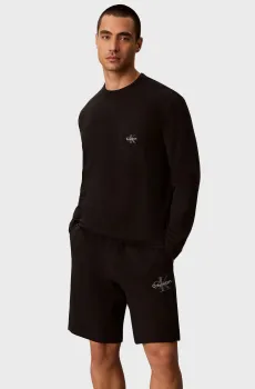 Мужской черный лонгслив MONOGRAM Черный XL Calvin Klein LV00NM3030