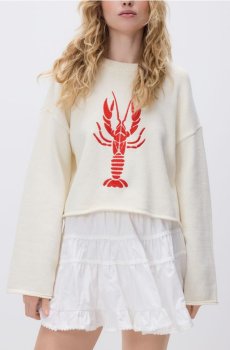 Reserved - Джемпер з вишивкою - нюдовий - 348HI-02X