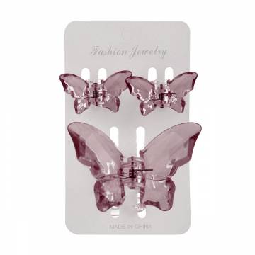 Набор заколок-крабов для волос Chacott Hair Clip Set Crystal, Brown, 3 шт Набор заколок-крабов для волос Chacott Hair Clip Set Crystal, Brown, 3 шт