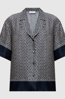 Синяя блуза в принт