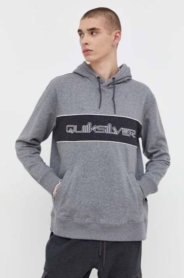 Кофта Quiksilver мужская цвет серый с капюшоном узор Кофта Quiksilver мужская цвет серый с капюшоном узор
