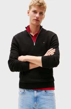 Мужская черная кофта SLM ESS LIGHT ZIP Черный M Tommy Jeans DM0DM21654