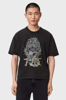 Мужская черная футболка IRON TIGER Черный L AllSaints M016PF