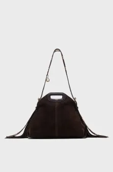 Женская темно-коричневая замшевая сумка Miss M Коричневый ONESIZE MAJE MFASA01472_Dark brown