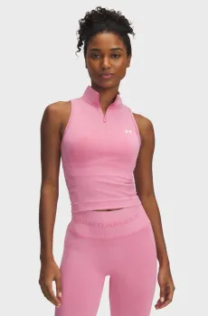 Женский розовый топ Vanish Seamless Washed SL Zp Розовый L Under Armour 1388116-681