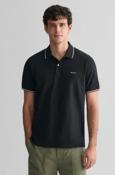 Мужское черное поло Черный M Gant 2062034