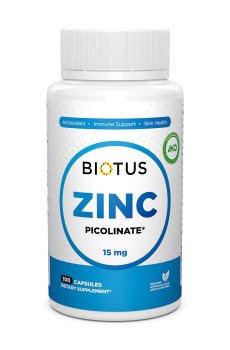 Цинк пиколинат Biotus Zinc Picolinate, 15 мг, 100 капсул