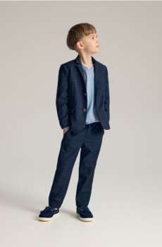 Reserved - Елегантні штани у клітинку - темно-синій - 334IL-59X