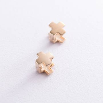 Золотые серьги "Крестики" с06966 Золотые серьги "Крестики" с06966
