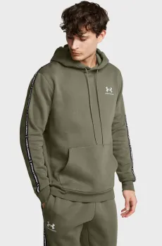 Мужское зеленое худи UA Icon Fleece HD Taping Зеленый M Under Armour 1389356-390