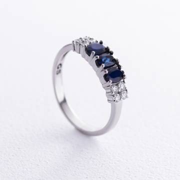 Серебряное кольцо с сапфирами и фианитами GS-01-063-3110 Серебряное кольцо с сапфирами и фианитами GS-01-063-3110
