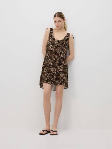 Reserved - Пляжна накидка з домішкою льону - коричневий - 234CP-88X Reserved - Пляжна накидка з домішкою льону - коричневий - 234CP-88X