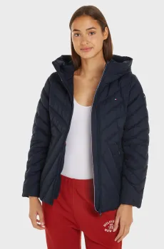Женский темно-синий пуховик CHEVRON MW DOWN JACKET Синий XS Tommy Hilfiger WW0WW42623