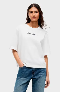 Женская белая футболка CLASSIC Белый L Tommy Hilfiger WW0WW50948
