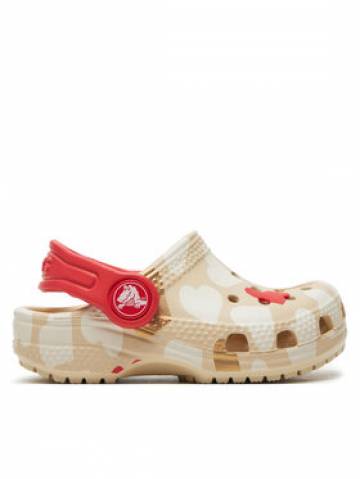 Crocs Шльопанці Classic Heart Print Clog T 206832 Бежевий Crocs Шльопанці Classic Heart Print Clog T 206832 Бежевий