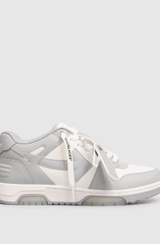 Кожаные кроссовки Out Of Office серого цвета