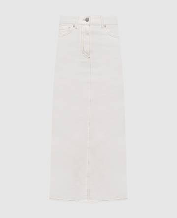 Белая юбка миди с логотипом