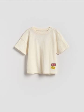 Reserved - Бавовняна футболка - кремовий - 111FO-01X