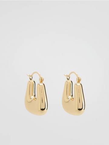 Reserved - Геометричні сережки - золотий - 320FD-GLD