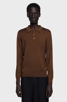 Мужское коричневое поло Коричневый XL Sandro SHPTR00628_Cognac