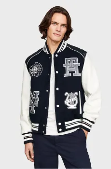 Мужской темно-синий бомбер THC GI PREPPY VARSITY Синий M Tommy Hilfiger MW0MW34361