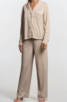 Піжамний комплект із двох предметів - бежевий