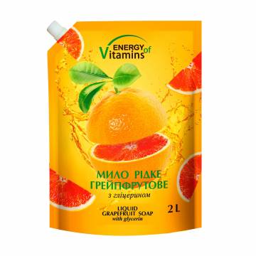 Жидкое мыло Energy of Vitamins Грейпфрутовое с глицерином, 2 л (запаска) Жидкое мыло Energy of Vitamins Грейпфрутовое с глицерином, 2 л (запаска)