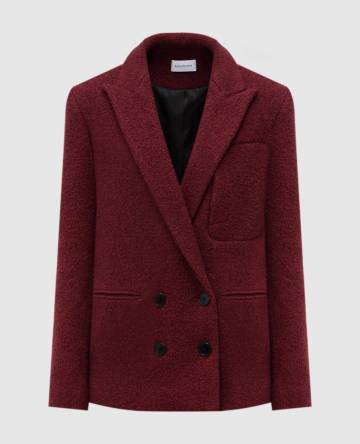 Бордовый двубортный жакет Vale букле Бордовый двубортный жакет Vale букле