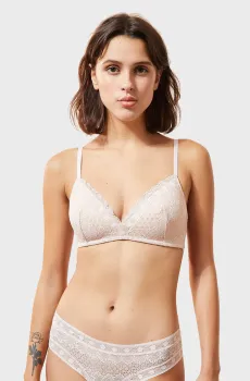 Женский пудровый бюстгальтер с тонкой треугольной чашкой CHERIE CHERIE Розовый 70C Etam 6524779