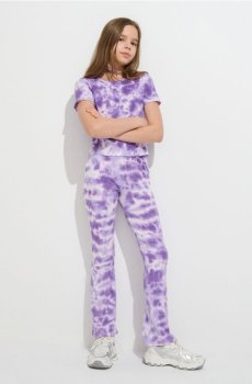 Легінси флейр з візерунком tie-dye - Фіолетовий