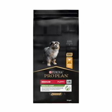 Сухой корм для щенков средних пород до 1 года Pro Plan Medium Puppy <1 Healthy Start с курицей, 12 кг Сухой корм для щенков средних пород до 1 года Pro Plan Medium Puppy <1 Healthy Start с курицей, 12 кг