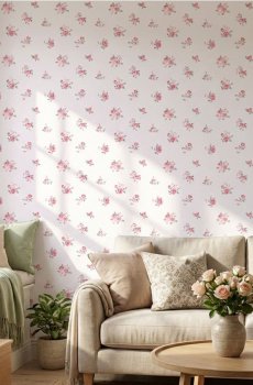 Самоклейні шпалери з квітковим мотивом - червоний