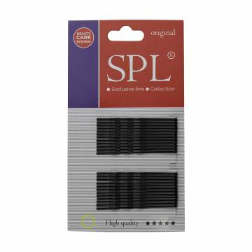 Набор невидимок для волос SPL фрезерованные, черные, 5.5 см, 24 шт (3020-0055) Набор невидимок для волос SPL фрезерованные, черные, 5.5 см, 24 шт (3020-0055)