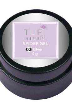 Уценка! Гель-паутинка для ногтей Tufi profi Premium Spider Gel 02 Silver, 5 г