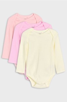 Бавовняне боді 3 pack - кремовий