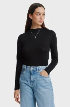 Женский черный лонгслив Perkins Черный L SPRINGFIELD 6766044