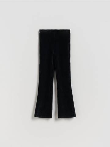 Reserved - Ребристі розкльошені легінси - чорний - 973FF-99X