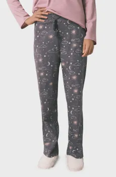 Женские серые брюки с узором Серый XS womensecret 3702282