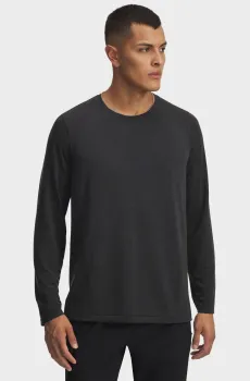 Мужской черный лонгслив UA TRAIL RUN Wool LS Черный L Under Armour 6001834-001