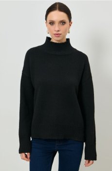 Водолазка в рубчик - чорний