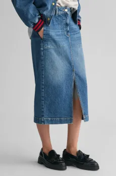 Женская синяя джинсовая юбка DENIM SLIT Синий 36 Gant 4400133