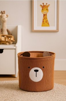 Кошик для зберігання у формі ведмедика - бежевий